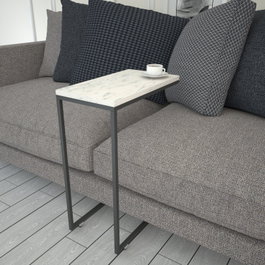Hanah Home Callen - White Marble Mesa Auxiliar
